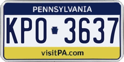 PA license plate KPO3637
