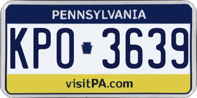 PA license plate KPO3639