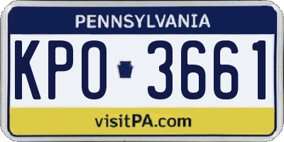 PA license plate KPO3661