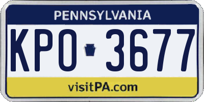 PA license plate KPO3677