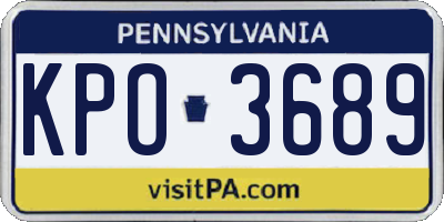 PA license plate KPO3689