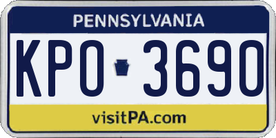 PA license plate KPO3690