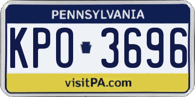 PA license plate KPO3696
