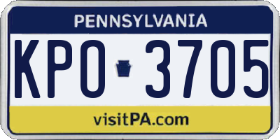 PA license plate KPO3705
