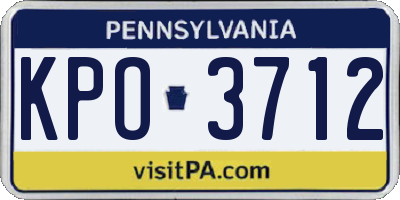 PA license plate KPO3712