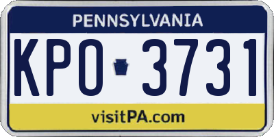PA license plate KPO3731