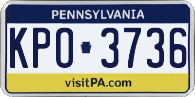 PA license plate KPO3736