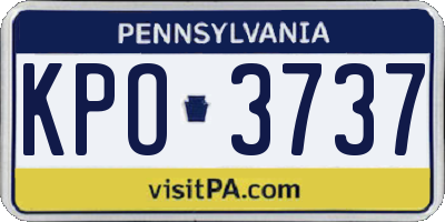 PA license plate KPO3737