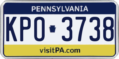 PA license plate KPO3738