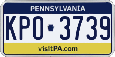 PA license plate KPO3739