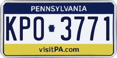 PA license plate KPO3771