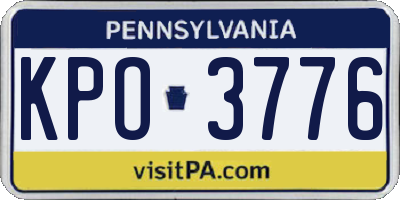 PA license plate KPO3776