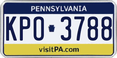 PA license plate KPO3788