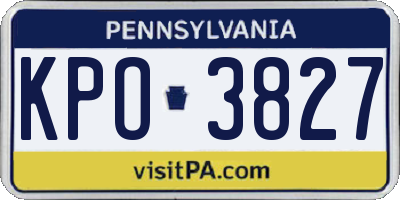 PA license plate KPO3827