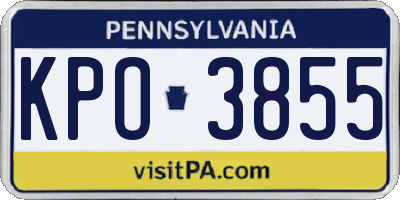 PA license plate KPO3855