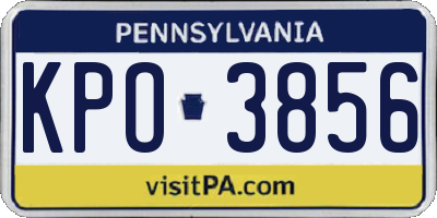 PA license plate KPO3856