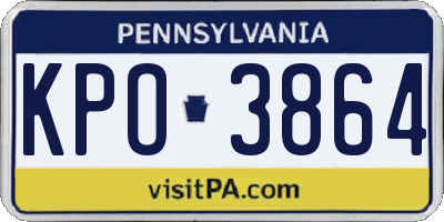 PA license plate KPO3864