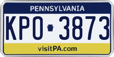 PA license plate KPO3873