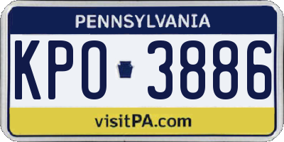 PA license plate KPO3886
