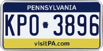 PA license plate KPO3896