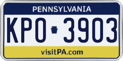PA license plate KPO3903
