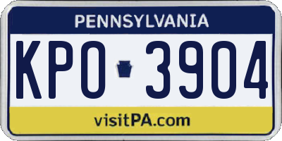 PA license plate KPO3904