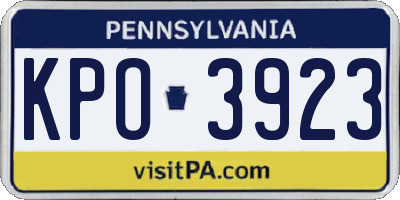 PA license plate KPO3923