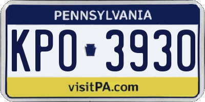 PA license plate KPO3930