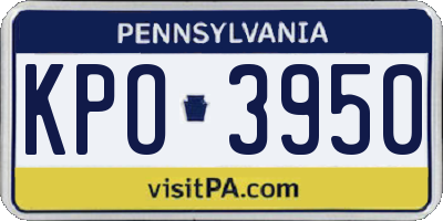 PA license plate KPO3950