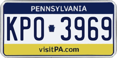 PA license plate KPO3969