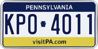 PA license plate KPO4011