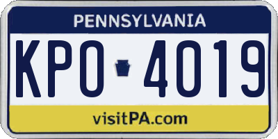 PA license plate KPO4019