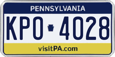 PA license plate KPO4028
