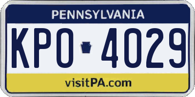 PA license plate KPO4029