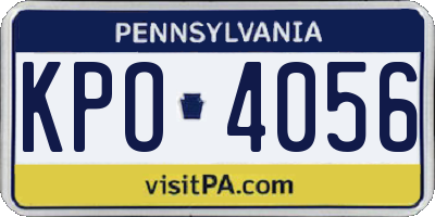 PA license plate KPO4056