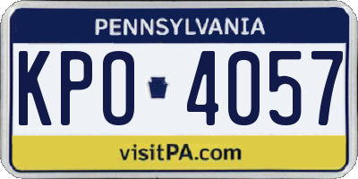 PA license plate KPO4057