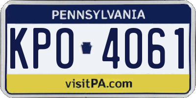 PA license plate KPO4061
