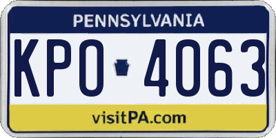 PA license plate KPO4063
