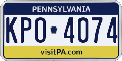 PA license plate KPO4074
