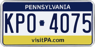 PA license plate KPO4075