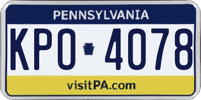PA license plate KPO4078