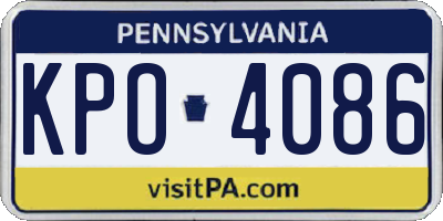 PA license plate KPO4086