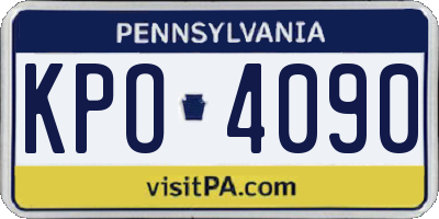 PA license plate KPO4090