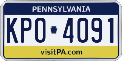 PA license plate KPO4091