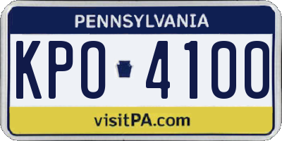 PA license plate KPO4100