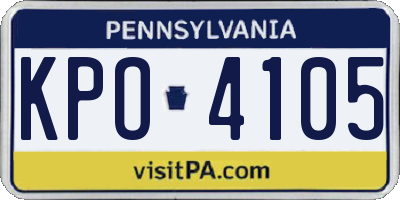 PA license plate KPO4105