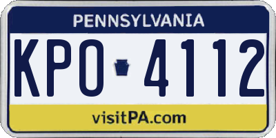 PA license plate KPO4112