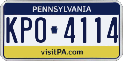 PA license plate KPO4114