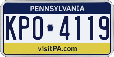 PA license plate KPO4119