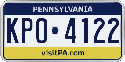 PA license plate KPO4122